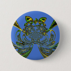 Feather Fish 2 Inch Round Button