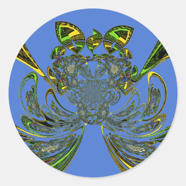 Feather Fish Classic Round Sticker (Front)