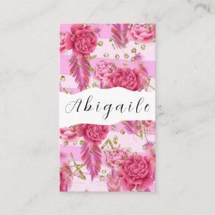 Feather Flower Vector Seamless Vintage Floral  Bus Business Card