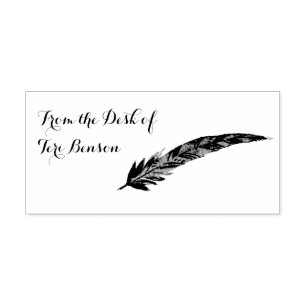 Feather From the Desk of Rubber Stamp - Boho