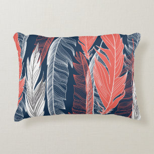 Feather Graphics, Beautiful Seamless Pattern. Accent Pillow