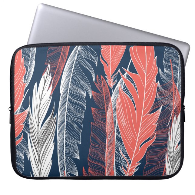 Feather Graphics, Beautiful Seamless Pattern. Laptop Sleeve (Front)