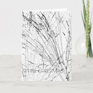 Feather Grass In Snow Vertical Holiday Card
