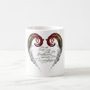 Feather Heart Scripture Mug
