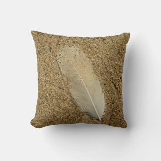 Feather in the Sand Throw Pillow