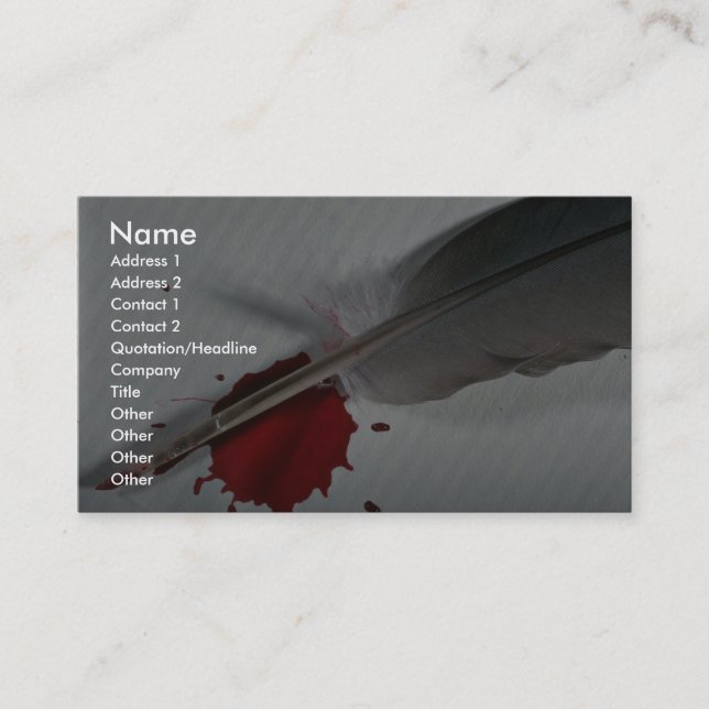 Feather, ink business card (Front)