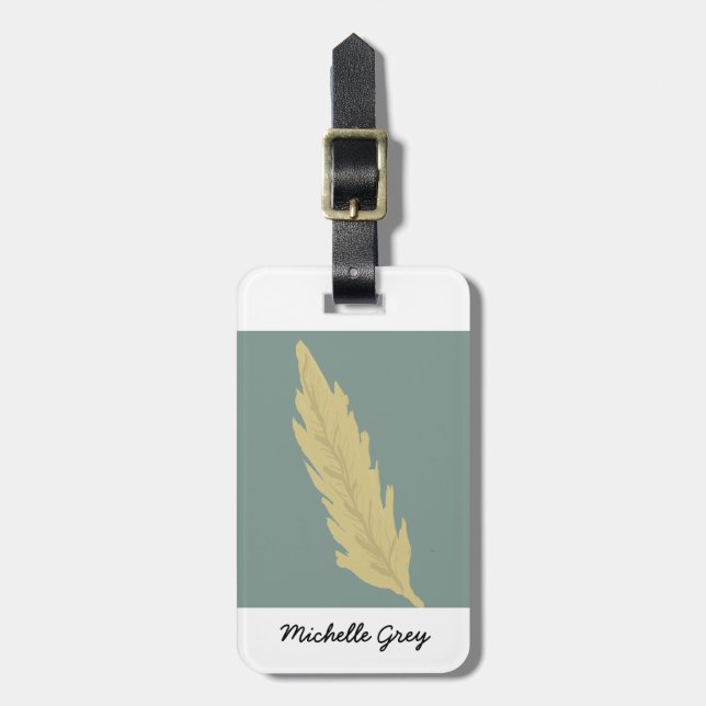 Feather Luggage Tag (Front Vertical)