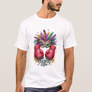 Feather Masquerade Mardi Gras Festive Boxing Glove T-Shirt