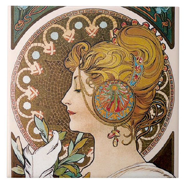 Feather, Mucha Tile (Front)