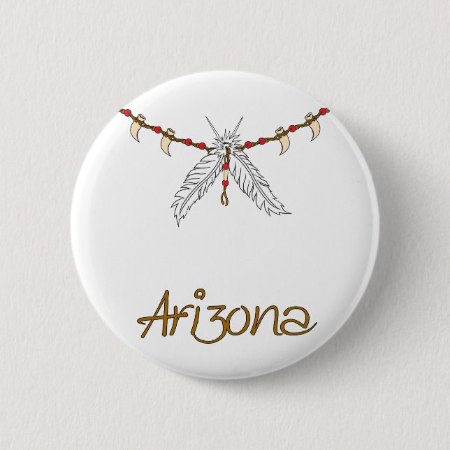 Feather Necklace 2 Inch Round Button (Front)