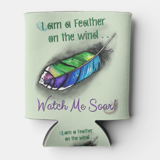 Feather on the Wind Can Cooler (Front)
