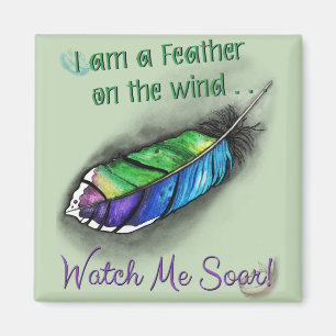 Feather on the Wind Magnet