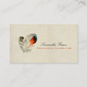 Feather Orange Distressed Vintage Business Card