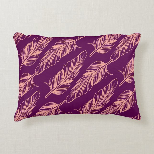 Feather Pattern Accent Pillow (Front)