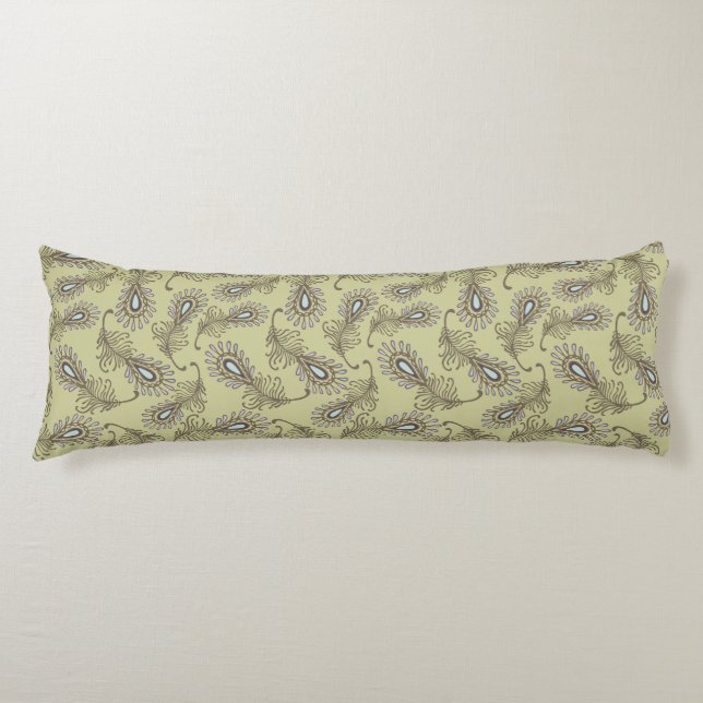Feather Pattern Body Pillow (Front)