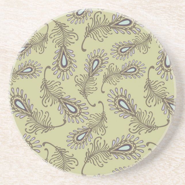 Feather Pattern Coaster (Front)