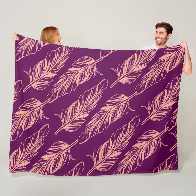Feather Pattern Fleece Blanket (In Situ)