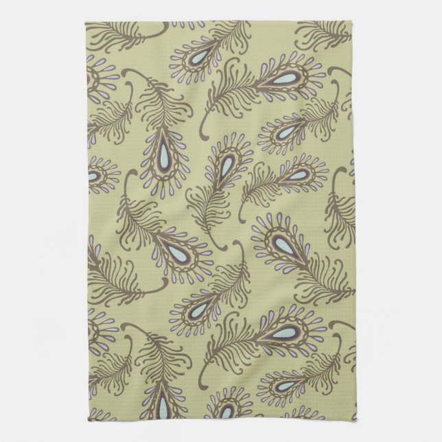 Feather Pattern Kitchen Towel (Vertical)