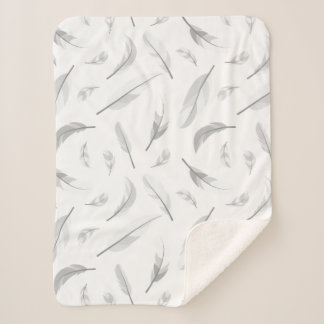 Feather pattern sherpa blanket