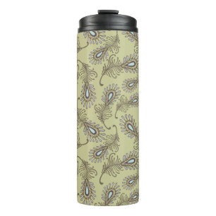 Feather Pattern Thermal Tumbler