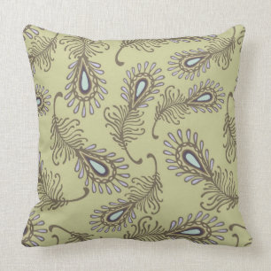 Feather Pattern Throw Pillow