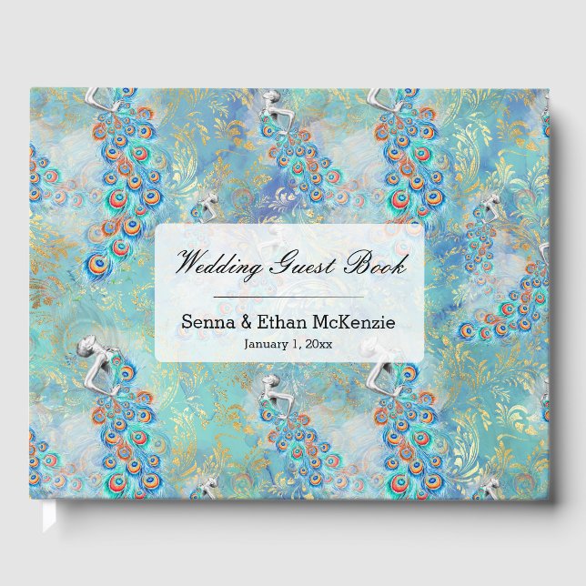 Feather peacock guest book (Front)