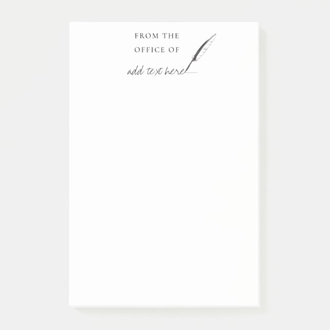 Feather Quill Author Writer Custom Personalized  Post-it Notes (Front)