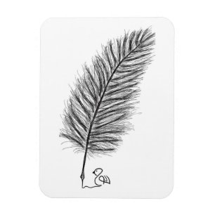 Feather Quill the voice of thoughts and emotions Magnet