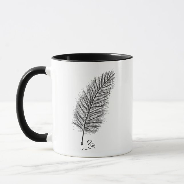 Feather Quill the voice of thoughts and emotions Mug (Left)
