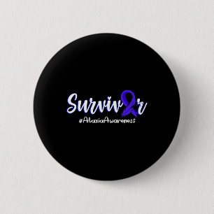 Feather Ribbon Ataxia Awareness Support Gifts 2 Inch Round Button