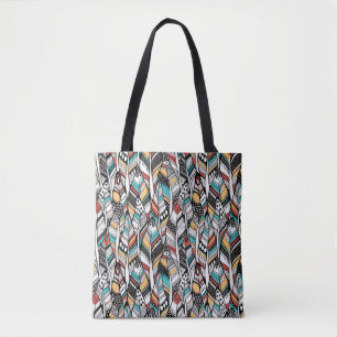 Feather seamless pattern tote bag