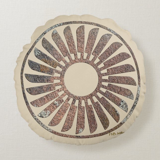 Feather Spiral Round Pillow (Front)