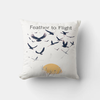 Feather to Flight Minimalist T-Shirt Design Throw Pillow