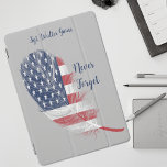 Feather USA Flag Never Forget Remembrance iPad Pro Cover<br><div class="desc">Feather USA Flag Never Forget Remembrance iPad cover. Introducing our personalized Feather with USA Flag Never Forget Remembrance iPad cover—a touching design to honour and remember. The gracefully rendered feather, embedded with the USA Flag, symbolizes resilience and patriotism. The phrase "Never Forget" takes on a personal touch with the option...</div>