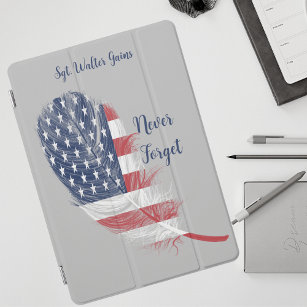 Feather USA Flag Never Forget Remembrance iPad Pro Cover