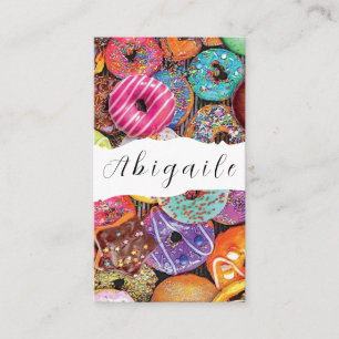 Feather Vector Seamless Vintage Donuts Business Card