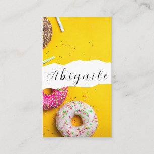 Feather Vector Seamless Vintage Doughnuts Business Business Card