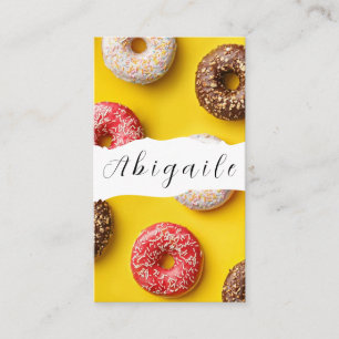Feather Vector Seamless Vintage Doughnuts Business Business Card