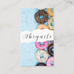 Feather Vector Seamless Vintage Doughnuts  Business Card
