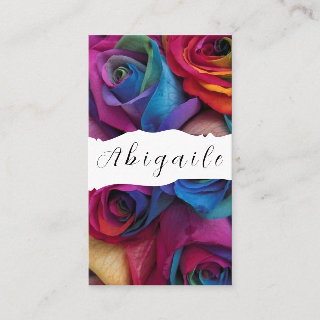 Feather Vector Seamless Vintage Roses Business Card (Front)