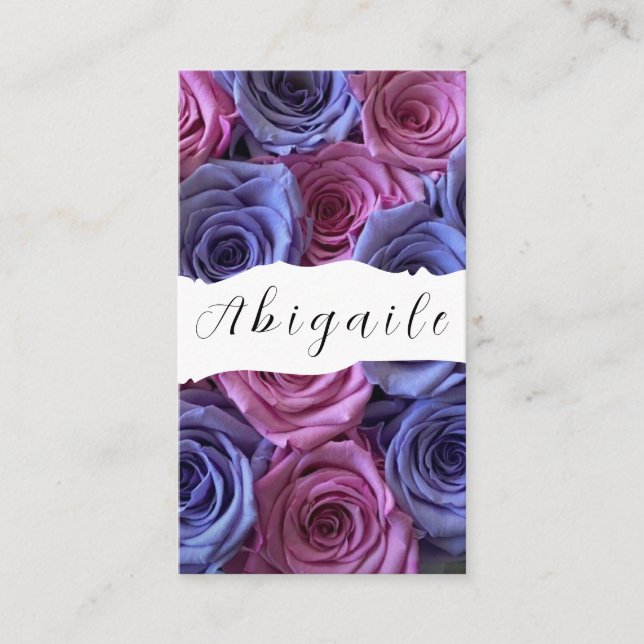 Feather Vector Seamless Vintage Roses  Business Card (Front)