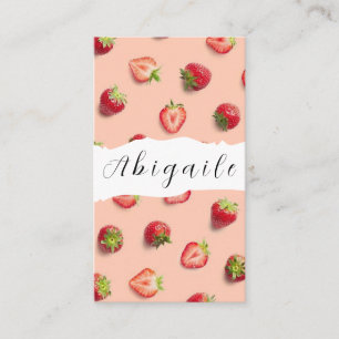 Feather Vector Seamless Vintage Strawberry Busines Business Card