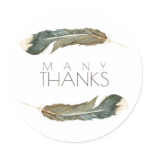 Feather Watercolor Duo | Many Thanks