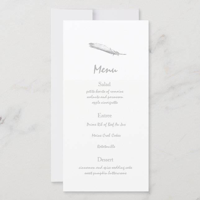Feather Wedding Menu (Front)