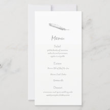 Feather Wedding Menu