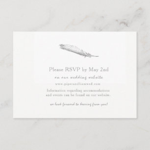 Feather Wedding Response Card