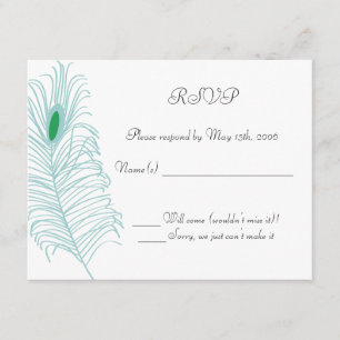 Feather Wedding RSVP Card