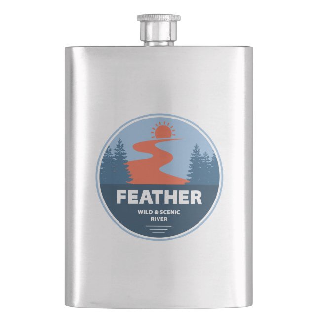 Feather Wild And Scenic River Hip Flask (Front)