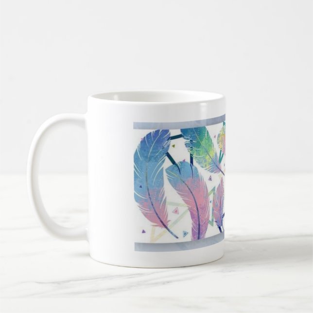 Feather Your Day with a Beautiful Start" Coffee Mug (Left)