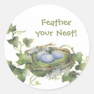 Feather Your Nest Bird Nest Stickers